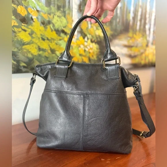 American Leather Co Jamestown Tote | ✨Buttery Soft✨ Slouchy Black Leather Bag - Picture 3 of 10